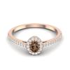 925 Sterling Silver Rose Vermeil 0.50 Ctw Oval Smoky Quartz Solitaire Accents Women Wedding Ring