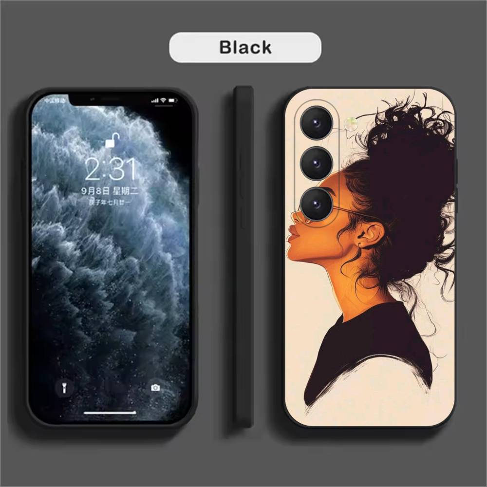 Afro Black Girls Cartoon  Phone Case For Samsung Galaxy A52 A42 A32 A22 A12 A02S A72 A73 A51 A41 A31 A21S A71 A40 A30S A20S