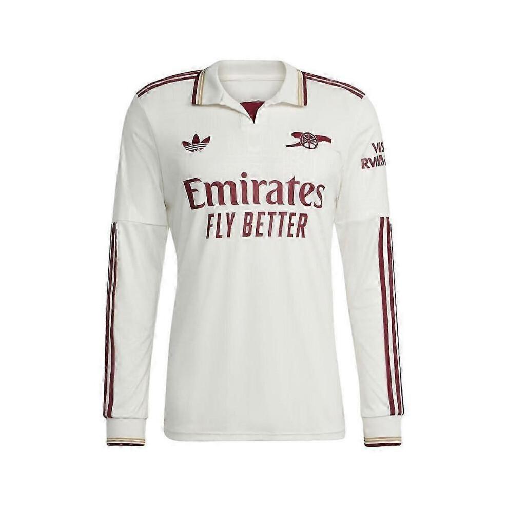 VRAUX (Medium 38-40 inch Borst, Wit) 2025-2026 Arsenal Lange Mouwen Derde Shirt Large 42-44 inch Chest