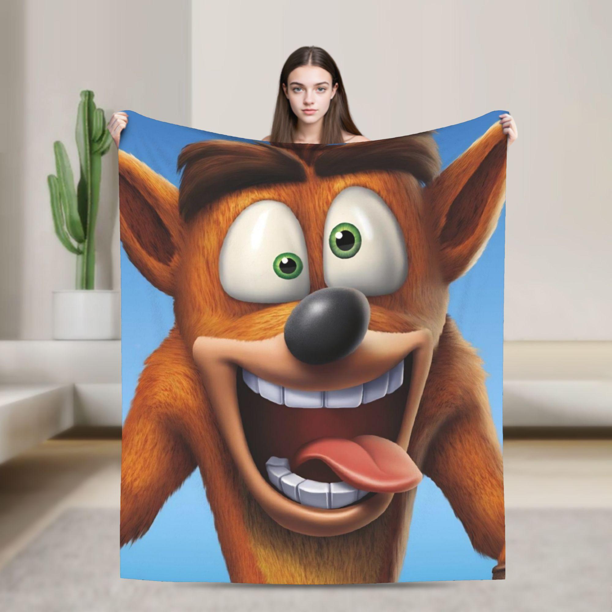 

Crashs Bandicoots Flannel Blanket Winter Warm Soft Bedding Throws for Girls Boys Outdoor Funny Bedspread Sofa Bed Cover 75x90cm