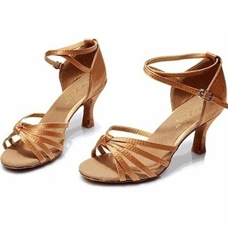 Moda Kadın Salon Tango Ayakkabıları Latin Dans Ayakkabıları Parti Orta Topuklu Ayakkabılar