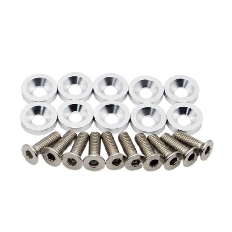 Vis M6 pour plaque d'immatriculation de voiture Fixations Rondelles Garde-boue Pare-chocs Moteur Concave