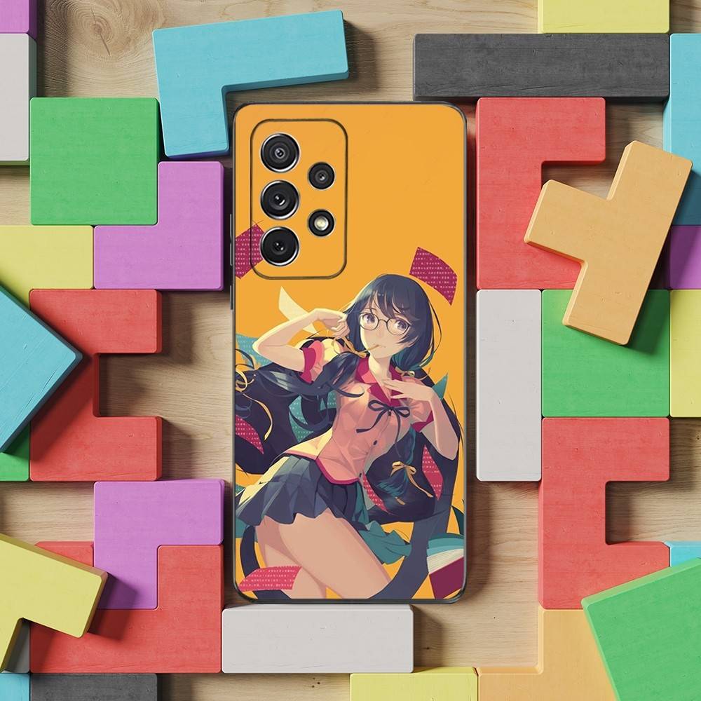 Comics M-Monogatari Series Phone Case For Samsung S25,S24,S23,S22,S21,S20,S10,Ultra,Plus,Lite,FE,Soft Silicone Black Cover