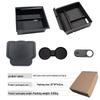 Flocking and cushion storage box for Tesla Model 3 center console/armrest. Ideal for organizing items inside your car.
