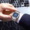 POEDAGAR Top Brand Luxury Watch for Men Waterproof Luminous Date Week Wristwatch Stainless Steel Square Quartz Watches