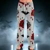 Women's Halloween Printed Drawstring Wide Leg Pants for Casual Sleepwear
