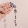 Vintage Turquoise Tassel Bell Hair Clip Elegant Crystal Ethnic Style Hairpin Side Clip Retro Chinese Style Hair Accessories