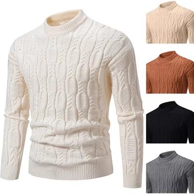 Autumn Winter Men's Crew Neck Sweater Soft Casual Sweaters for Men Autumn Classic Pullover Sweaters Mock Turtleneck Knitted Streetwear