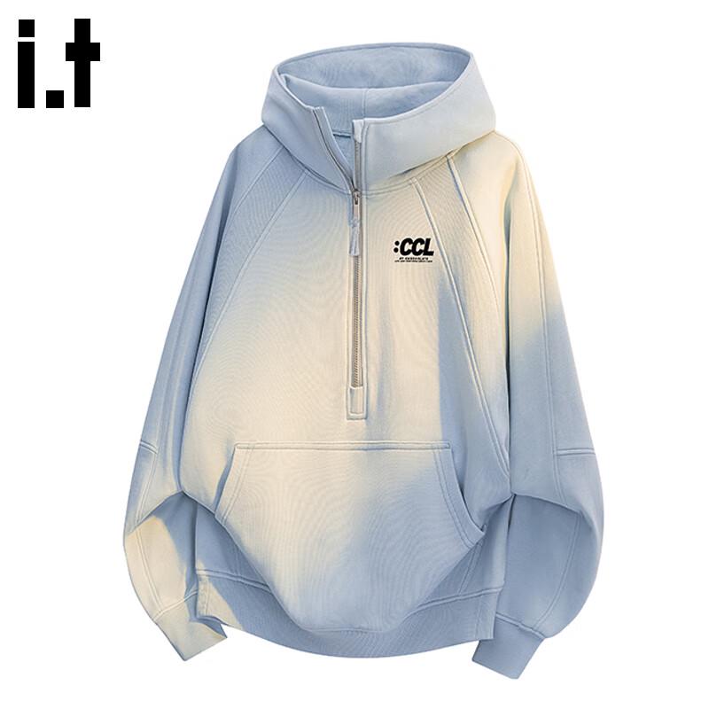 CHOCOOLATEit Herren Kapuzensweatshirt mit halbem Reißverschluss
