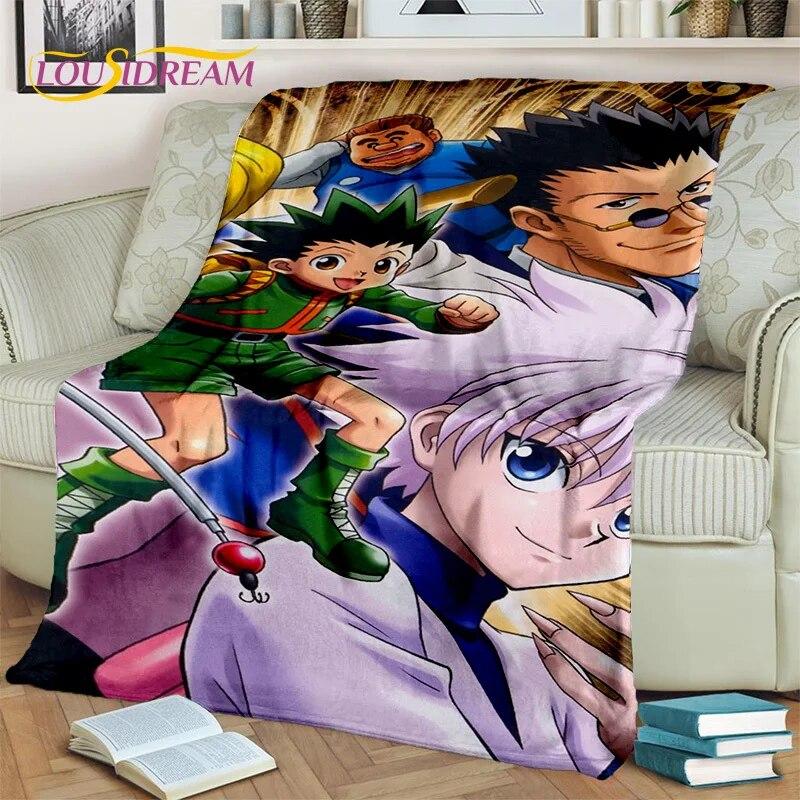 Cartoon HD HxH Anime Hunter×Hunter Blanket,Soft Throw Blanket for Home Bedroom Bed Sofa Picnic Travel Office Cover Blanket Kids