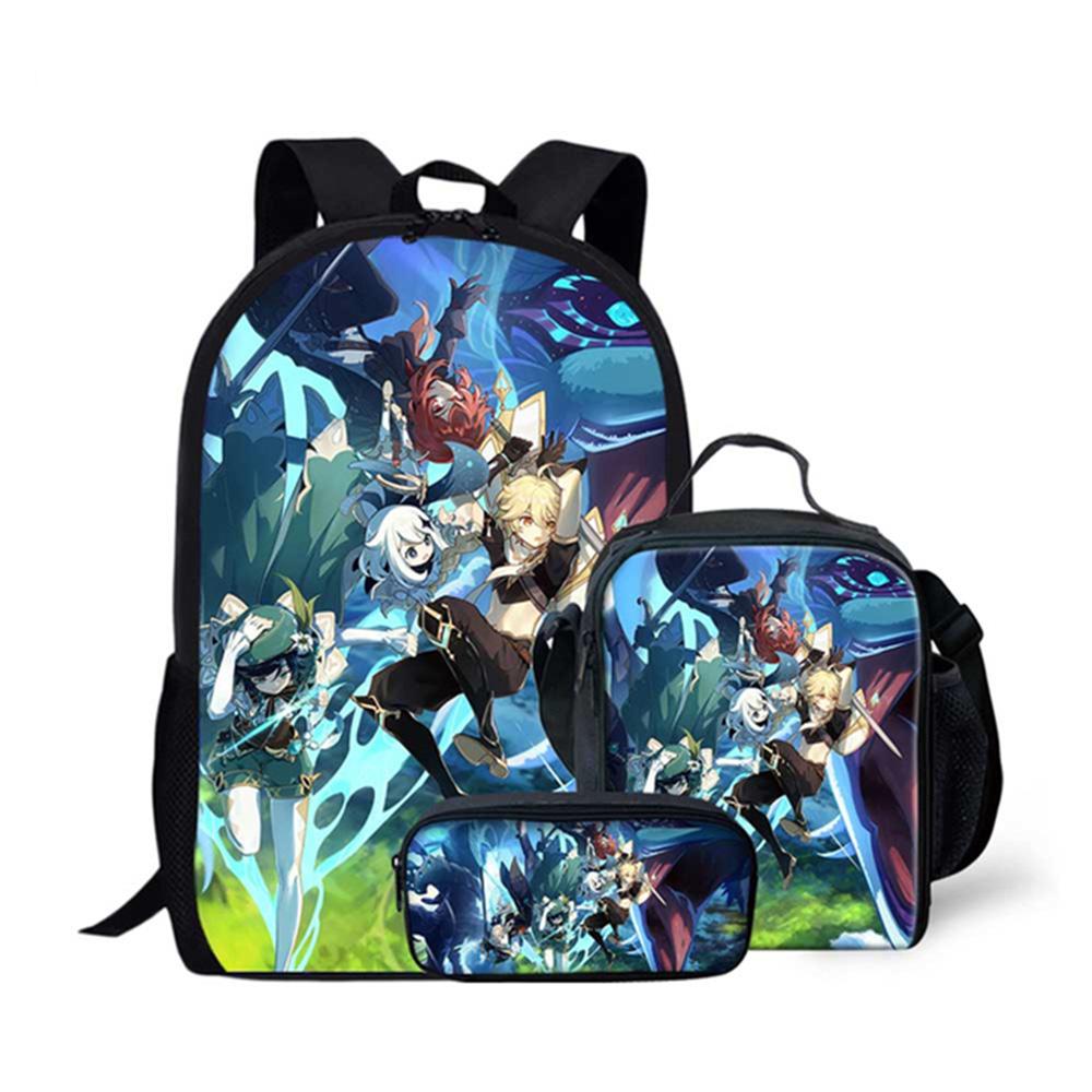 Timeless Unique Harajuku Cool Bugcat Capoo 3D Patterned 3pcs/Set Pupil Schoolbags Daily Laptop Pack Rucksack Lunch Box Pen Case