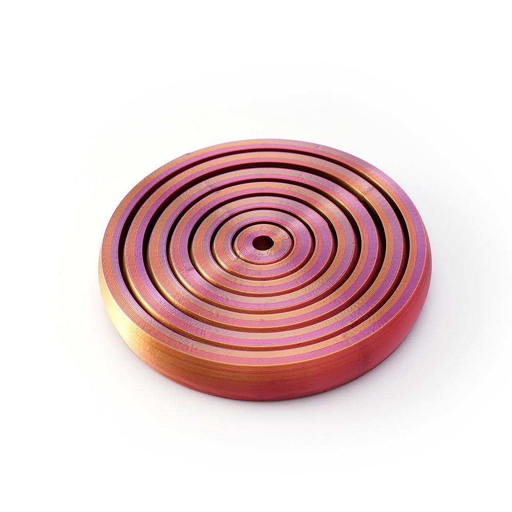 

Portable Round Rotating Toy AntiAnxiety Decompression Toy Fractal Fidget Disc Party Games золотой/фиолетовый