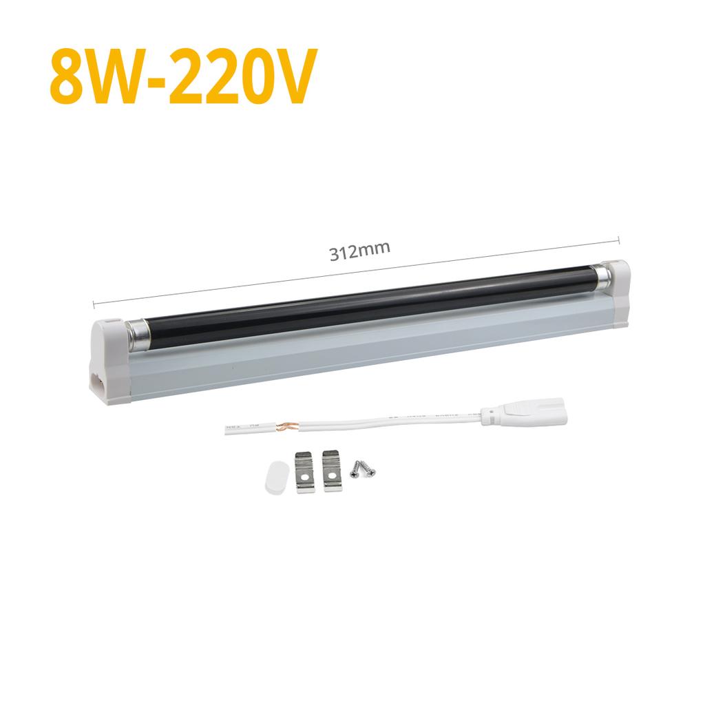 110V 220V UV Black Light UV T8 Tube 6W 8W Ultraviolet Lamp 365nm UVA Nail Dry Lamp Money Detector Violet Stage Decor Blacklight