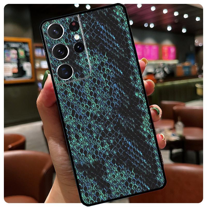 Snake Skin Silicone Case For Samsung Galaxy S23 S22 Ultra S21 S20 FE S8 S9 S10 Plus Note 20 Ultra Cover