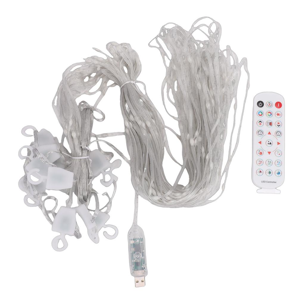 400 LED Smart Curtain Lights Color Changing RGB Fairy Lights DIY Hanging String Lights IP42 Water Proof with App Remote