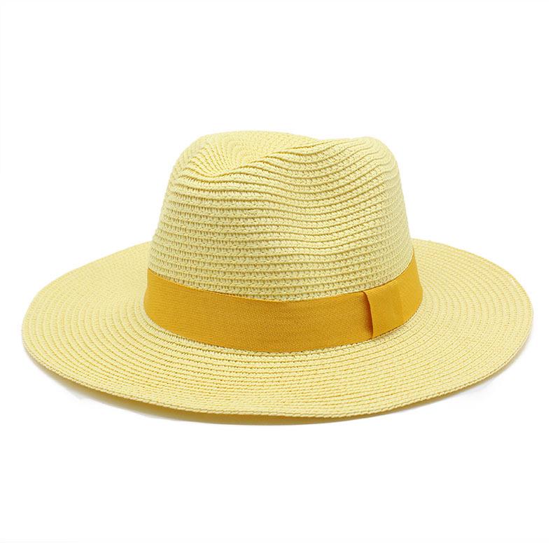 Unisex Summer Panama Sun Hat - Fashionable Straw Braid Fedora for Outdoor and Beach Wear.