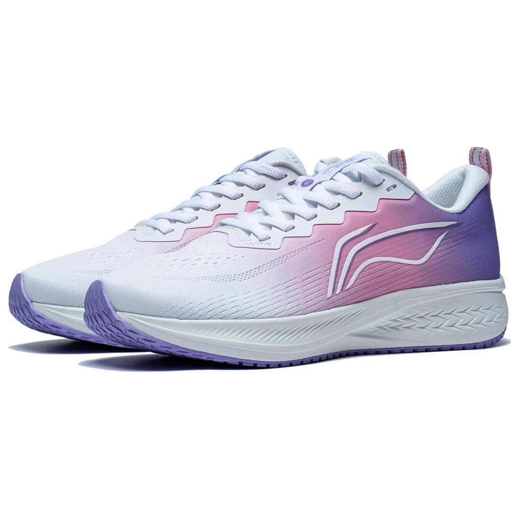 New LiNing Red Hare 6 Cushioning Breathable Rebound Low Top Running Shoes Women's White Pink Purple ARMT016-14