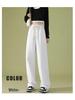 2026 Summer Women's Wide-Leg High-Waisted Loose Suit Pants with Double Buttons and Drawstring - Lightweight and Casual