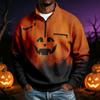 Men's Long Sleeve Sweatshirt with Halloween Print for Costume Party and Casual Wear