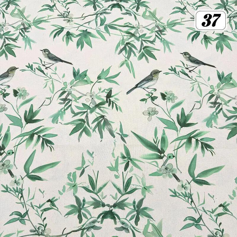 Bomull Linne Tyg Kinesisk Stil Retro Tryckt Klänning Hanfu Sömnad Hantverk DIY Cheongsam Klänning Hanfu Sömnadstyg Kläder Försörjning