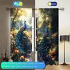 2-Panels Magnificent Blue Peacock Drea Curtains   Distinctive Printed Curtains   Suitable for Gifting To Family and Friends