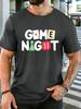 Unisex Game Night Dice Card Letter Print Graphic Cotton Short Sleeve Tee Crew Neck Soft Male Summer Casual Breathable Street Top