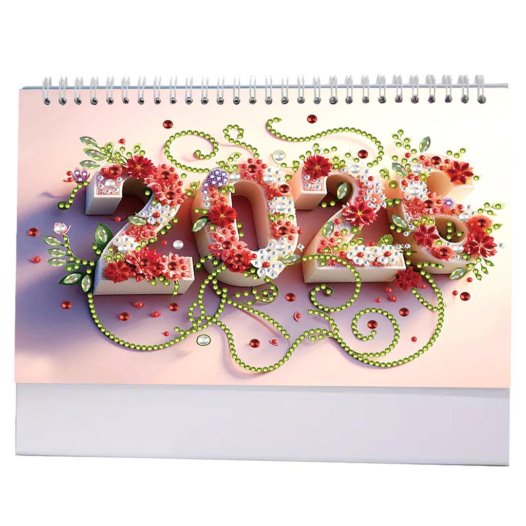2026 Calendar Diamond Painting Calendar Set with Irregular Shaped Diamonds DIY Diamond Art Desk Calendar for Home Office