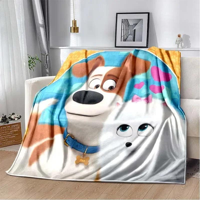 3D cartoon anime T-The Secret Life of Pets flannel blanket sofa bed living room bedroom adult children gift blanket car blanket