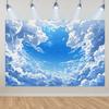 Blue Sky White Cloud Background Natural Landscape Home Party Decoration Backdrop Portrait Photography Banner Baby Shower Props