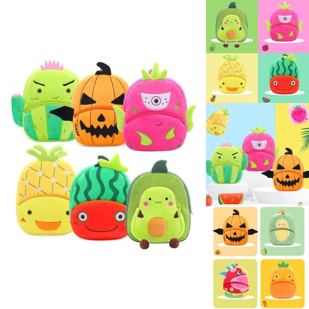 Lovely Cartoon Fruit Backpack For Kids 2-4 Years Old Plush Shoulder Bag Direct Sale Factory