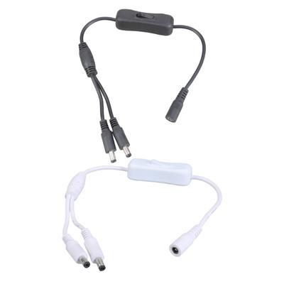 5.5x2.1mm DC5521 Y Splitter Power Cable with On/Off Switcher for Security Camera and LED Light 37CM