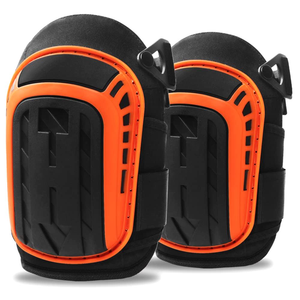 1 Pair Construction Knee Pads for Work Gardening Flooring Roofing Heavy Duty Thick Foam Strong Izable Fit Non-Slip Straps Men