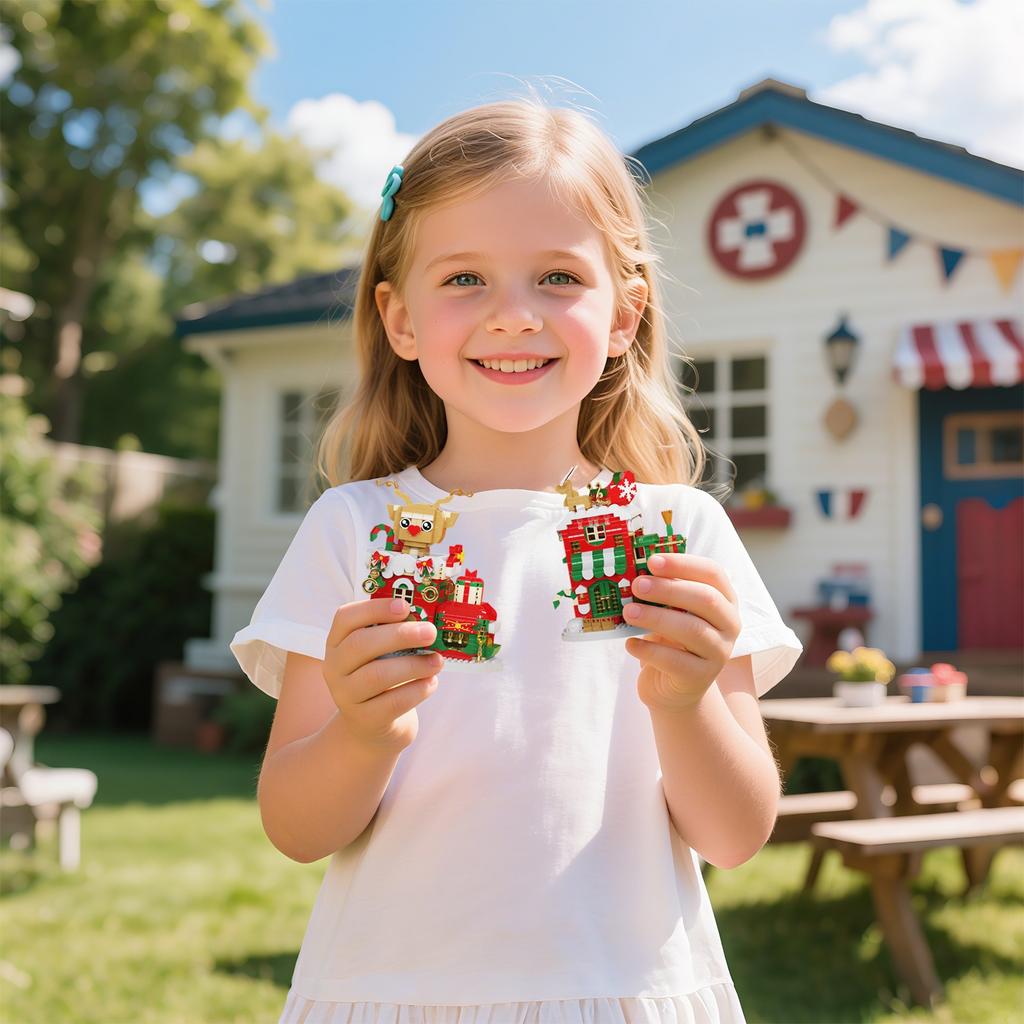 Christmas Building Block Toys For Boys And Girls, Compatible With , Elderly Men, Snowmen AndReindeer