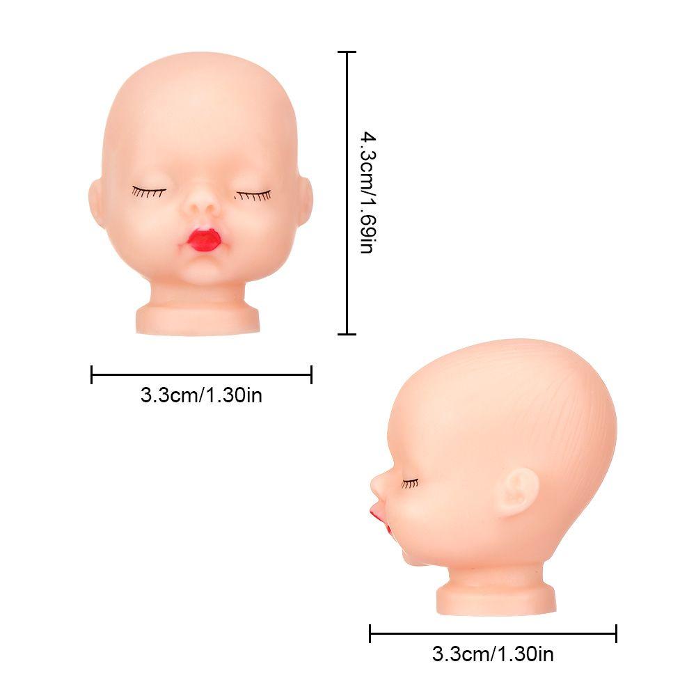 10PCS Sleeping Baby Mini Doll Heads Red Pink Lips With Nipple Feeder Face Toy Parts DIY Accessories Handmade Material Craft