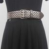 Fashion Metal Buckle Rivet Belt PU Leather Hollow Out Waistband Punk Style Belt Matching for Gifts