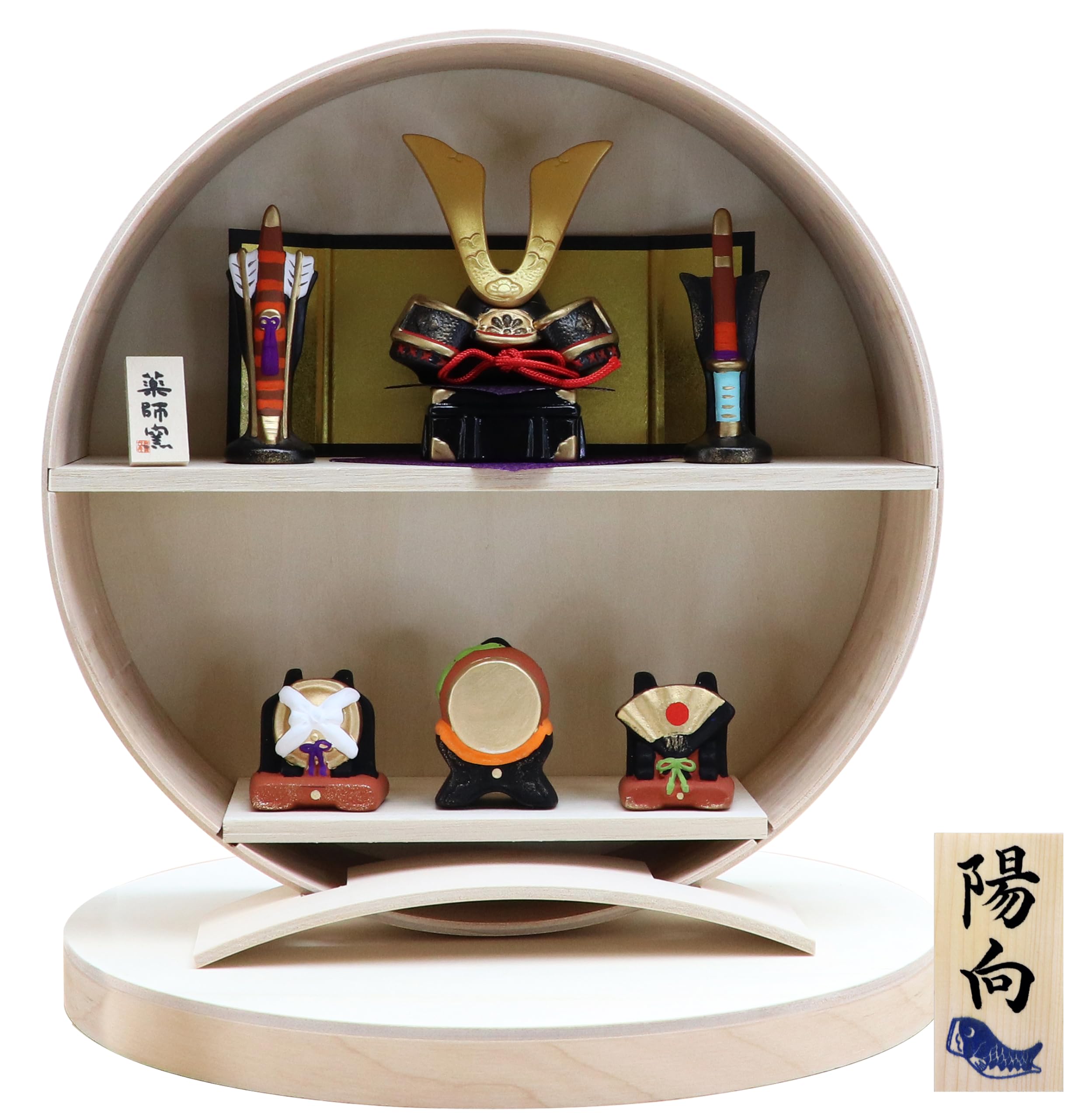 

Компактный и миниатюрный керамический контейнер для хранения Osaka Choseido May с деревянной биркой, украшение-шлем, кукла, витрина, (Отправлено отдельно), синий
