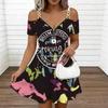 Ladies Thin Strap Plus Size Dress Vintage Floral Pattern Loose Beach Vacation Dress