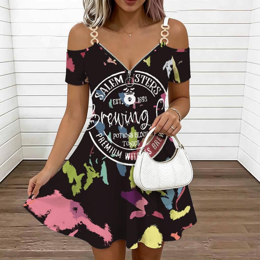 Ladies Thin Strap Plus Size Dress Vintage Floral Pattern Loose Beach Vacation Dress
