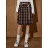 Coolhut2025 Autum Women's Pleated A-Line Skirt, Fashionable American Retro Loose and Versatile Plaid Skirt