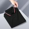 Men'S High-End Solid Color Short Sleeve Lapel Polo Shirt Business Casual Young And Middle-Aged Men'S Top