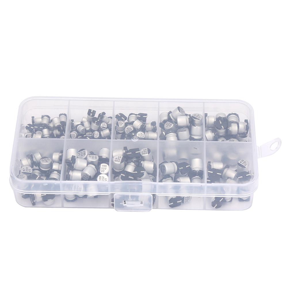 200pcs 1050V SMD Electrolytic Capacitors Set 1uF 470uF E Cap Capacitor Assortment