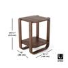 Umbra BELLWOOD Wooden Side Table in Aged 42cm Wide x 38cm Deep x 53cm High Two-Tier Walnut, (Product Code 21017426746)