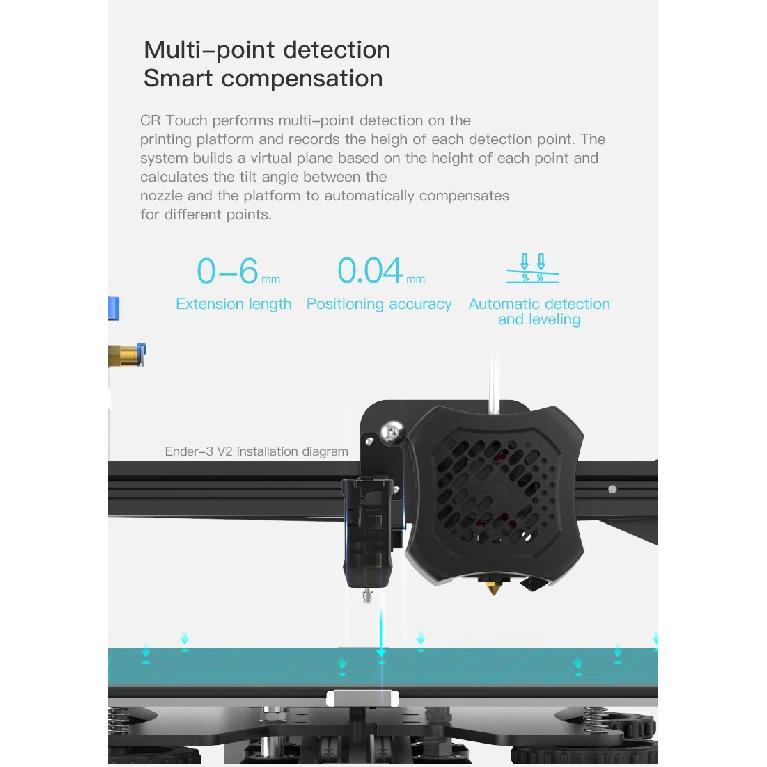 CREALITY Kit Originale CR Touch Livellamento Automatico Upgrade Sensore 32 Bit Stampante 3D per Ender 3 V2/3 Pro/Ender 5/CR-10 Senza Staffa