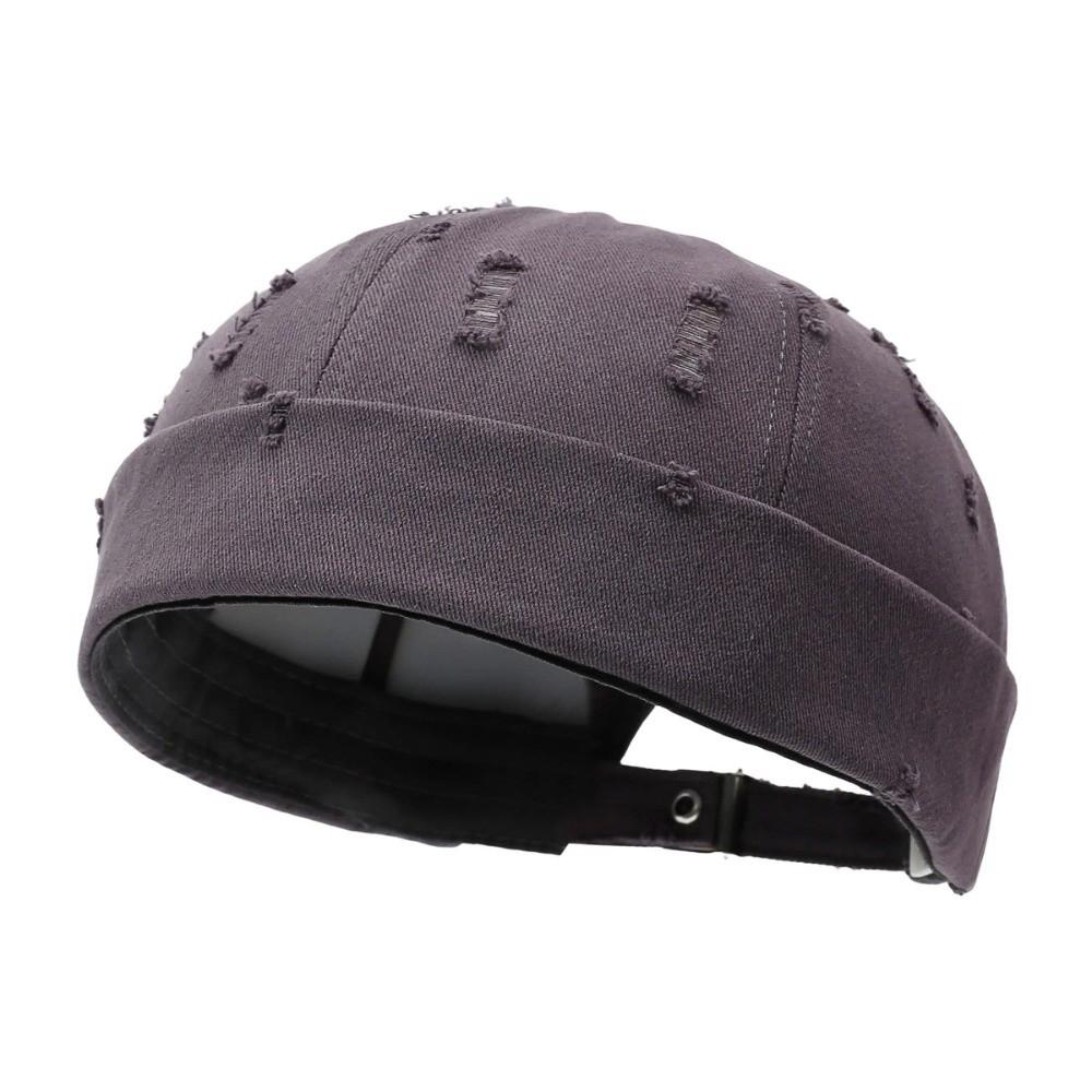 New Hip Hop Beanies Hats Cotton Solid Color Street Hat Adjustable Brimless Hip Hop Hats Men