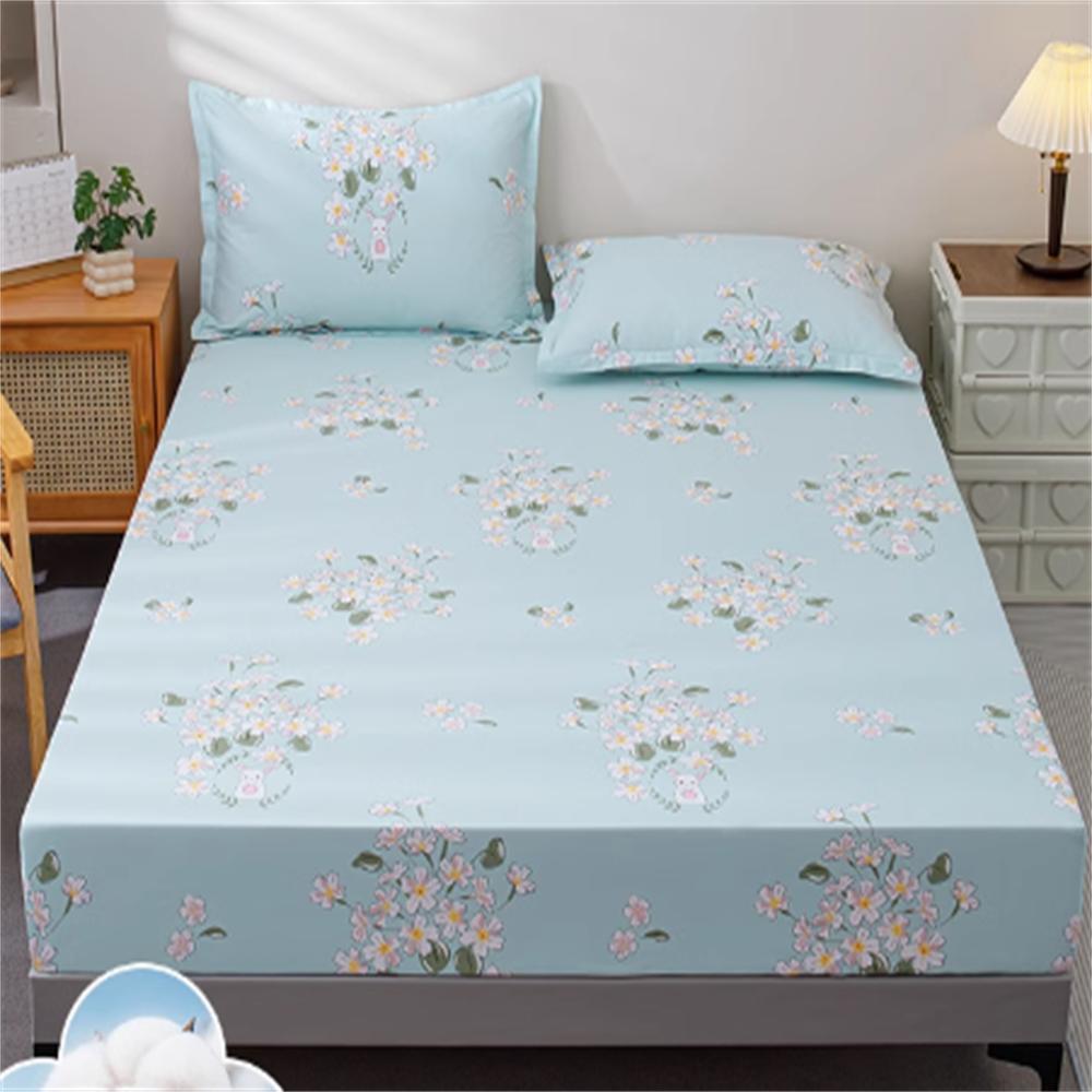 100% Cotton Fitted Sheet Single Piece No Pillowcase Cotton Bedspread Mattress Protector Children's Full Cover Bed Cover Sheet