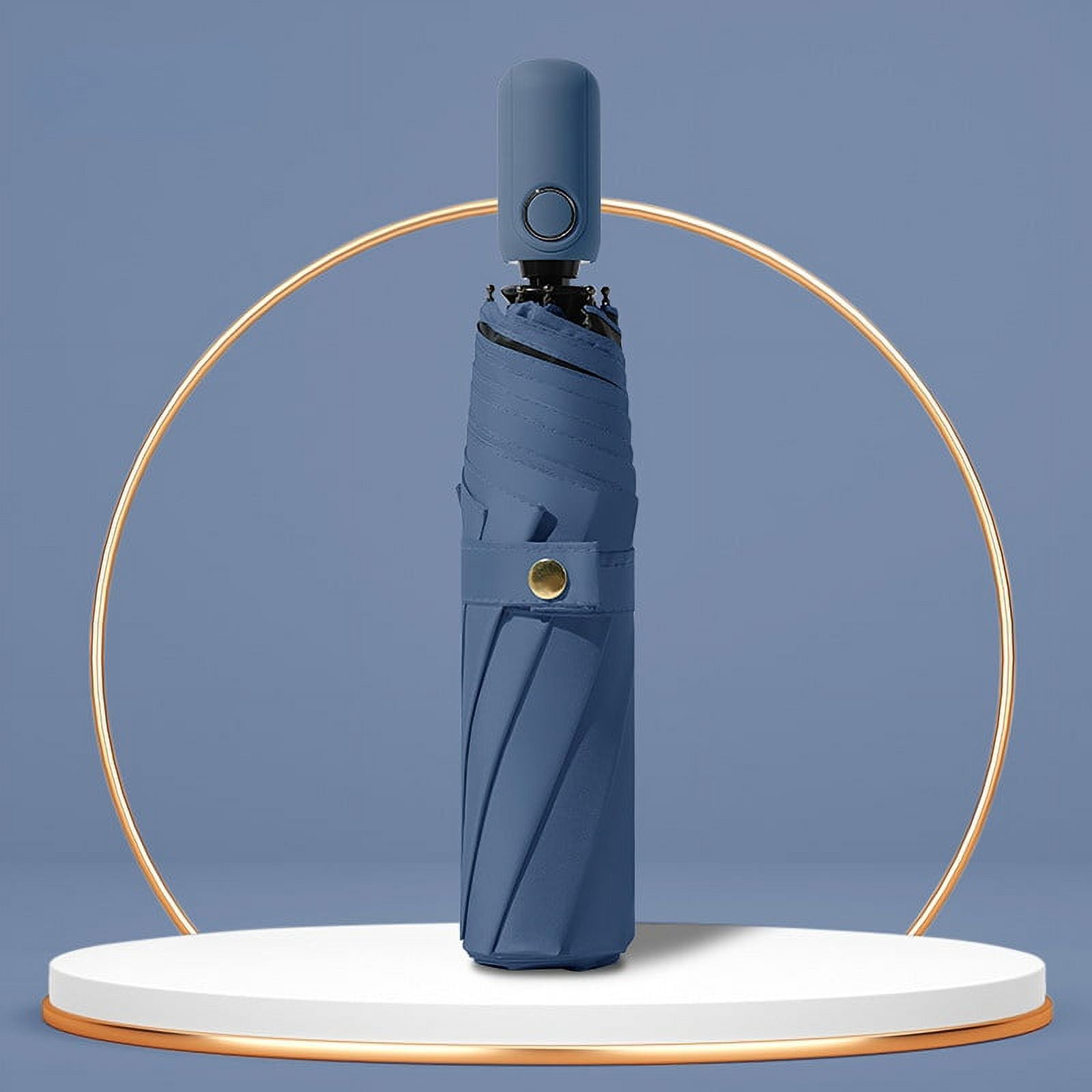 Маленький дорожный зонт с автоматическим открытием и закрытием, компактный рюкзак-зонтики от дождя, ветрозащитные легкие прочные мини-портативные зонты для мужчин и женщин синий