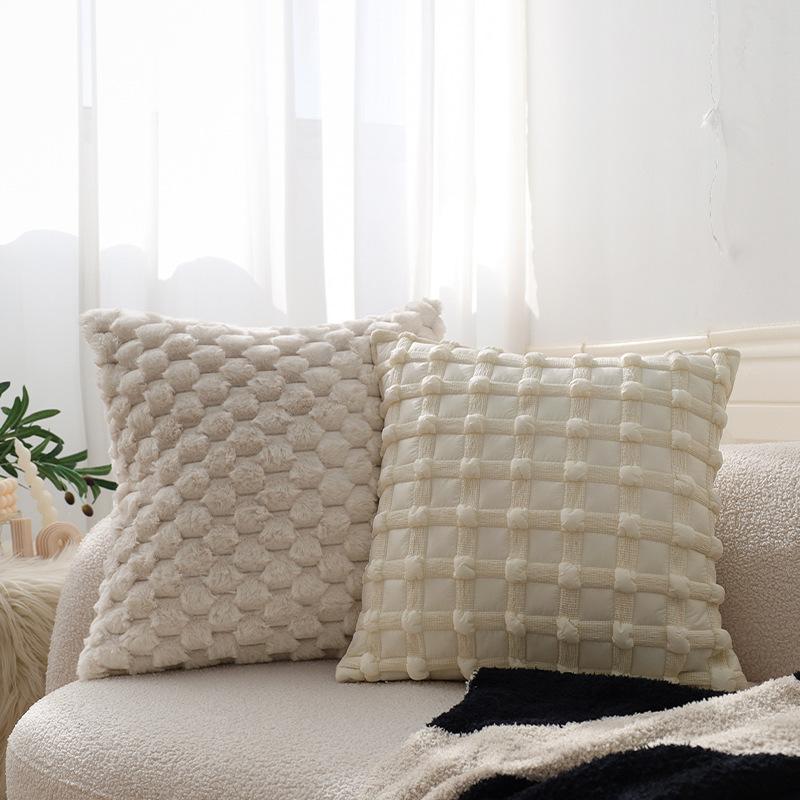 Cream Style Pillow Case Living Room Sofa Lumbar Pillow Bedside Bay Window Soft Decoration Cushion Does Not Include Pillow Core