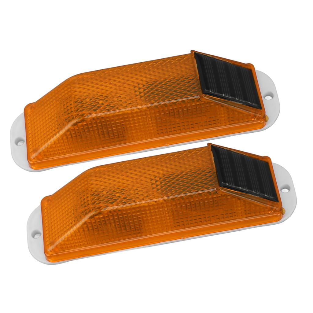 2pcs Solar Strobe Warning Light LED Warning Lamp High Bright Waterproof Light Control Flashing Bcon Barricade Construction Traffic Light