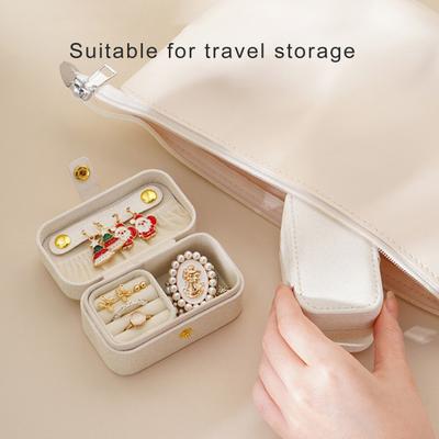 Schmuckschatulle, Mini, tragbar, für Ringe, Ohrringe, Halsketten, Lippenstift, Aufbewahrungsbox, Schmuck-Organizer für Reisen und Outdoor