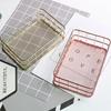 Iron Storage Basket Nordic Jewelry Cosmetics Storage Box Golden Rose Gold Desktop Snack Basket Basket Family Storage Supplies